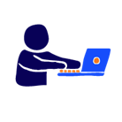 icon of someone at laptop